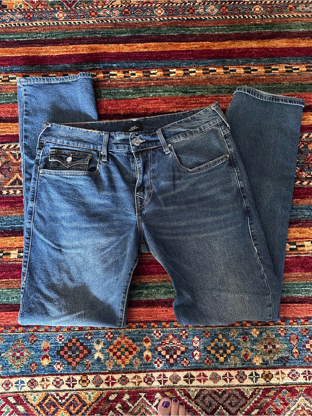 Men's Blue Denim Jeans - Classic Straight Fit